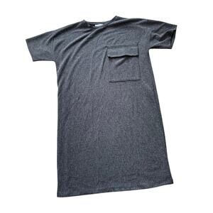 ZARA Basics short sleeved. T shirt Dress, size medium, Dark Gray